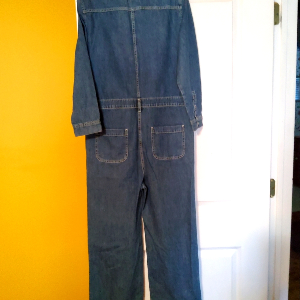 Denim Jumpsuit with Pockets